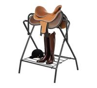 VEVOR Support de Selle Cheval, 2 Niveaux, Porte-Selle Anglais Western Pliable Portable, Capacité de Charge 60 kg, Rangement pour Matériels Chevaux d'Équitation, Organisation de Sellerie, d'Écuries