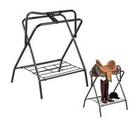 VEVOR Support de Selle Cheval, Lot de 2, Porte-Selle Anglais Western Pliable Portable, Capacité de Charge 60 kg, Rangement pour Matériels Chevaux d'Équitation, Organisation de Sellerie, d'Écuries