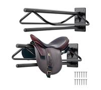 VEVOR Support de Selle Cheval Porte-selle Mural Barre de Protection Lot de 2