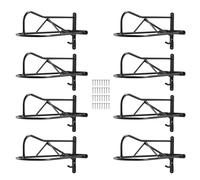 VEVOR Support de Selle Cheval, Lot de 8, Porte-Selle Anglais Western Portable avec Barre de Protection, en Acier au Carbone, Montage Mural, pour Rangement de Matériel d'Équitation, d'Équestre, Noir