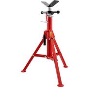 VEVOR Support de tuyau à tête en V, hauteur réglable 71-132 cm, support de tuyau, capacité de charge 1134 kg supports de tuyau pliables portables, en acier au carbone durable grande stabilité