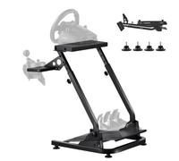 VEVOR Support de Volant Course Pliable Cockpit Simulateur Course Réglable, Compatible avec Logitech G29, G27, G920, G923, Thrustmaster T300RS T300GT T248 TS-PC TSXW, Pédales Simulateur Non Inclus