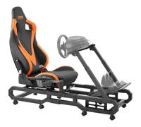 VEVOR Support de volant de course avec roues, cockpit de simulateur de conduite en acier robuste, charge 150 kg, support de volant et pédale réglables, pour Logitech G923/G920/G29, Thrustmaster T248P