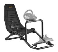 VEVOR Support de Volant de Course Cockpit de Simulateur de Conduite, Compatible avec Pédales Logitech G25, G27, G29, G920, G923, Thrustmaster T300RS, TX F458, T500RS, T3PA-PRO (F1/GT) et CSR, Noir