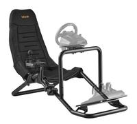 VEVOR Support de Volant de Course Cockpit de Simulateur de Conduite, Compatible avec Pédales Logitech G25, G27, G29, G920, G923, Thrustmaster T300RS, TX F458, T500RS, T3PA-PRO (F1/GT) et CSR, Noir