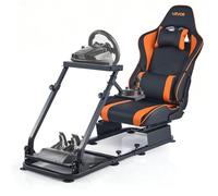 VEVOR Support de Volant de Course Cockpit de Simulateur de Conduite, Double Bras, Compatible Pédales Logitech G25, G27, G29, G920, G923, Thrustmaster T300RS, TX F458, T500RS, T3PA-PRO (F1/GT), CSR