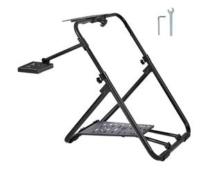 VEVOR Support de Volant de Course Pliable Cockpit Simulation Course Base Universelle Hauteur Réglable Compatible Volant Pédale Course Logitech Thrustmaster Cadre Robuste Acier Q235A Angle Pédale 0/40°