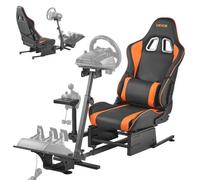 VEVOR Support de Volant de Course Robuste Cockpit de Simulateur de Conduite, Compatible avec Pédales Logitech G25, G27, G29, G920, G923, Thrustmaster T300RS, TX F458, T500RS, T3PA-PRO (F1/GT) et CSR