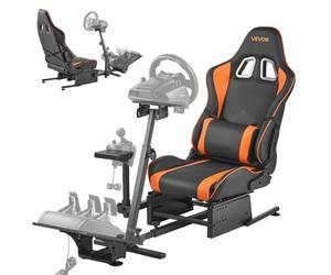 VEVOR Support de Volant de Course Robuste Cockpit de Simulateur de Conduite, Compatible avec Pédales Logitech G25, G27, G29, G920, G923, Thrustmaster T300RS, TX F458, T500RS, T3PA-PRO (F1/GT) et CSR