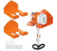 VEVOR Support Débroussailleuse Mural 15x15x10 cm Lot de 2, Porte-Outils de Jardin Mural, Capacité Charge Totale 82 kg, pour Taille-Haie, Coupe-Bordures, Souffleur de Feuilles et Tronçonneuse, Orange