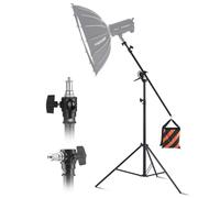 VEVOR Support d'éclairage en Aluminium, Hauteur Max. 390 cm, trépied de Photographique réglable, avec Bras flèche, Sac Sable, Charge Max. 5 kg, pour boîte à lumière, Flash de Studio, Anneau Lumineux