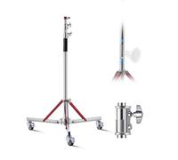 VEVOR Support d'éclairage robuste avec roulettes, hauteur maximale 320 cm, trépied de photographie réglable en acier inoxydable, pour boîte à lumière de studio, monolight, prise de vue avec réflecteur