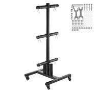 VEVOR Support d'Haltères Vertical Arbre, Rack de Rangement pour Disques des Poids de 50,8 mm, Support de Poids Capacité de Charge 454 kg, Repose Haltères avec Roues, Rangement pour Gym Domicile