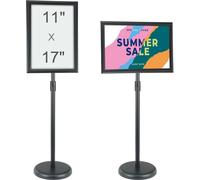VEVOR Support d'informations 420 x 297 mm Support d'affiches réglable verticalement et horizontalement, support de panneaux robuste au sol avec base ronde pour les présentoirs, la publicité et l'extér