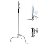 VEVOR Support en Forme C, Hauteur maximale de 330 cm, Support d'éclairage Photographique Robuste en Acier Inoxydable, capacité de Charge de 20 kg, pour boîte à lumière de Studio, Monobloc, réflecteur