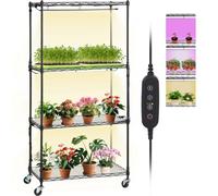 VEVOR Support Étagère Porte Plantes avec Lampes Culture 4 Niveaux 45 W 126,5 cm