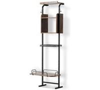 VEVOR Support gamelle surélevée réglable - Étagère rangement chiens 50x19,8x145 cm Noir