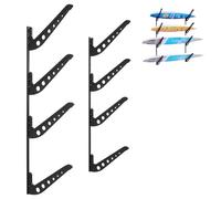 VEVOR Support Horizontal pour Planche de Surf à 4 Niveaux, Support Mural pour Rangement et Exposition, Affichage métallique réglable en Hauteur pour Planche à Neige, Kitesurf, Skateboard, Skis