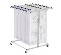 VEVOR Support Mobile pour Plans, Rack Réglable pour Rangement de Affiches, Présentoir Vertical en Acier à Roulettes, pour Stockage de Cartes, Plans d'Ingénierie, Grands Dessins, Pinces Non Inclus