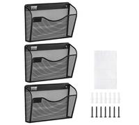 VEVOR Support mural pour dossiers en maille 3 pièces 1 poche pour bureau école