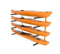VEVOR Support Mural pour 4 Kayaks, Porte-Kayak, Canoë, Paddle SUP, Crochet de Rangement pour Kayak avec Bras Rembourrés Réglables, Charge de 181,4 kg, Cintre pour Kayak pour Garage Intérieur Extérieur