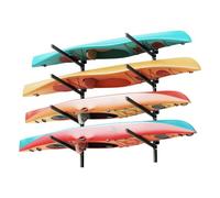 VEVOR Support Mural pour 4 Kayaks, Porte Kayak de Rangement Réglable sur Montants, Stockage pour Canoë, Bateau, SUP, Planche de Surf, Utilisation en Garage Quai Intérieur et Extérieur, Capacité 136 kg