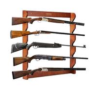 VEVOR Support Mural pour Arme à Feu, Porte-fusil en Bois, Rack à Fusils 5 Emplacements, Charge 60 kg, avec Rembourrage Doux, Rangement Exposition des Cabines Fusils de Chasse Maison Bureau Magasin