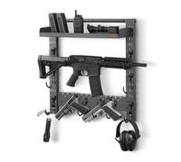 VEVOR Support Mural pour Armes en Acier, Porte Fusils avec Crochets en J, pour Rangement Exposition des Carabines Fusils de Chasse Pistolets Maison Bureau Magasin, Râtelier d'Armes Mural Horizonal