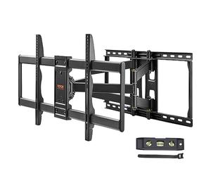 VEVOR Support Mural TV pour Écrans 37-90 Pouces Jusqu'à 75 kg Fixation TV Murale Inclinable et Orientable Max. VESA 600x400 mm Accroche TV Mural à Plein Mouvement en Acier au Carbone Maison Bureau