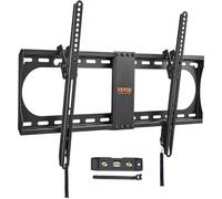 VEVOR Support Mural TV pour Écrans 37-70 pouces Jusqu'à 60 kg Fixation TV Murale Inclinable Max. VESA 600x400 mm Min. 200x100 mm Accroche TV Mural en Acier au Carbone pour Téléviseur Maison Bureau
