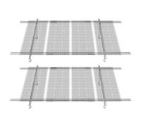 VEVOR Support Panneau Solaire pour 4-8 Panneaux Solaires, Lot de 2, Kit Fixation Panneau Solaire Réglable 30°-60° Acier au Carbone Montage au Sol pour Ferme, Camping-car, Bateaux, Système Hors Réseau