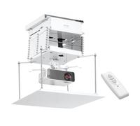 VEVOR Support Plafond pour Vidéoprojecteur à Hauteur Réglable de 1,5 m, Élévateur de Projecteur Motorisé, avec Télécommande et Commande Filaire, pour Films, Maison, Bureau, Scène, Studio, Blanc