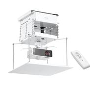 VEVOR Support Plafond pour Vidéoprojecteur à Hauteur Réglable de 1,5 m, Élévateur de Projecteur Motorisé, avec Télécommande et Commande Filaire, pour Films, Maison, Bureau, Scène, Studio, Blanc