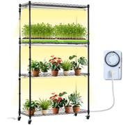 VEVOR Support Étagère Porte Plantes avec Lampes Culture 4 Niveaux 180 W 150 cm