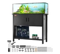 VEVOR Support pour Aquarium Charge 152 kg, Meuble pour Aquarium Aquariophilie 93x48x80 cm, en Acier et MDF, Support pour Réservoir de Reptiles avec Armoire de Rangement et Prise Électrique Intégrée