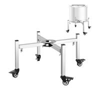 VEVOR Support pour Foyer Réglable 38-68,6 cm Support Brasero Inox sur Roulettes