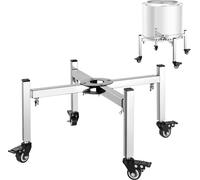 VEVOR Support pour Foyer Réglable 38-68,6 cm Support Brasero Inox sur Roulettes