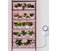 VEVOR Support pour plantes avec lumière de croissance, 6 niveaux, 150 W, étagère avec lumière de croissance, 3 modes de spectre lumineux, étagère pour plantes en acier avec minuterie, étagère de crois