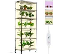 VEVOR Support Étagère Porte Plantes avec Lampes Culture 6 Niveaux 150 W 180 cm
