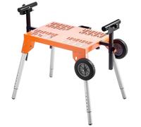 VEVOR Support pour Scie à Onglet avec Plateau et Roulettes, Piètement pour Scie Pliable en Acier, Capacité de Charge 149,7 kg, Hauteur et Longueur Réglables, Portable et Compact, pour Chantier