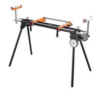 VEVOR Support pour Scie à Onglet Universel Capacité de Charge 249,5 kg, Piètement pour Scie Pliable en Acier, Hauteur et Longueur Réglables, avec Pince de Supports de Montage Monobloc, Portable