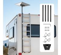 VEVOR Support Starlink Gen 3 d'Échelle de Camping-car, Montage à Angle Réglable 360°, avec Kit d'Accessoires de Montage, Adaptateur d'Échelle Extra-long en Acier Robuste, Compatible Gen 3 et V3, Noir