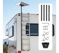 VEVOR Support Starlink Gen 3 d'Échelle de Camping-car, Montage à Angle Réglable 360°, avec Kit d'Accessoires de Montage, Adaptateur d'Échelle Extra-long en Acier Robuste, Compatible Gen 3 et V3, Noir