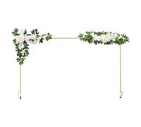 VEVOR Support Tige de Table avec Pinces, Support Arche de Table, avec Hauteur Réglable 330,2-1066,8 mm Longueur Réglable 711,2-2489,2 mm, Cadre Arche en Métal, pour Déco Mariage, Anniversaire, Doré