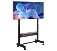 VEVOR Support TV à roulettes, pour téléviseur/LED/LCD/OLED de 1397 à 2540 mm, Chariot TV Portable, Hauteur réglable avec Plateau, jusqu'à 92,99 kg, Max. VESA 800 x 600 mm, pour Salon Bureau extérieur