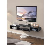 VEVOR Support TV flottant de 150 cm avec prise d'alimentation et prise USB, console TV murale, centre de divertissement moderne flottant sous l'étagère TV avec rangement pour audio vidéo, boîte à