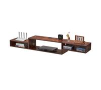 VEVOR Support TV flottant, support mural de 177,8 cm avec prise de courant et trou de câble, étagère TV flottante moderne avec armoire de rangement pour lecteur DVD, boîte de câble, console de jeu
