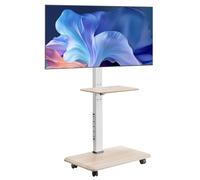 VEVOR Support TV roulettes, pour écrans 812,8-1778 mm, chariot TV mobile, rotation gauche-droite à 25° et hauteur réglable avec plateau, jusqu'à 40 kg, Max. VESA 600 x 400 mm, pour chambre, extérieur