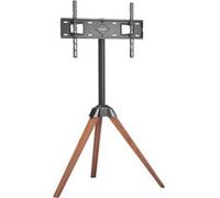 VEVOR Support TV Trépied Pour Écrans Plats/Incurvés 101,6-165,1cm Avec Pieds en Chêne Noir et Marron