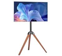 VEVOR Support TV trépied, pour écrans Plats/incurvés 1016-1651 mm, Support télé sur Pied Portable, avec Pieds en chêne, capacité de Charge 45 kg, Max. VESA 600 x 400 mm, pour Chambre, Studio, Salon